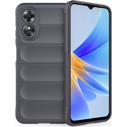 Mobigear Bumpy OPPO A17 Hoesje Flexibel TPU Backcover - Charcoal