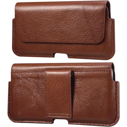 Mobigear Deluxe Belt Broekriemhoesje (max 17,7 cm x 8,5 cm) - Riemtasje - Holster - Bruin