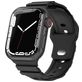 Mobigear Sport Armor Siliconen Apple Watch Bandje Druksluiting - 42/41/40/38 mm - Zwart