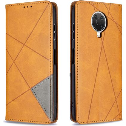 Mobigear Rhombus Slim Nokia G10 Hoesje Bookcase - Cognac