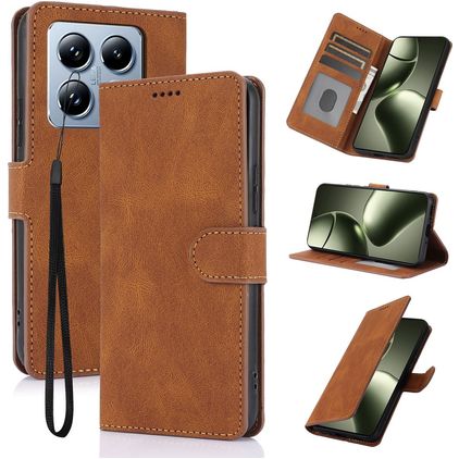 Mobigear Wallet Xiaomi 14T Pro Hoesje Bookcase Portemonnee - Bruin