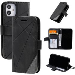 Mobigear Rhombus iPhone 12 Mini Hoesje Bookcase Portemonnee - Zwart