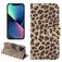 Mobigear Leopard iPhone 14 Hoesje Bookcase Portemonnee - Geel