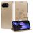 Mobigear Flowers Google Pixel 9a Hoesje Bookcase Portemonnee - Goud