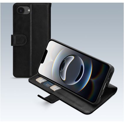 Mobilize Premium Gelly iPhone 16e Hoesje Bookcase Portemonnee - Zwart