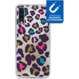 My Style Magneta Samsung Galaxy A50 Hoesje Flexibel TPU Backcover - Leopard
