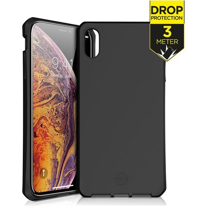 ITSkins SpectrumSolid iPhone XS Max Hoesje Flexibel TPU Backcover Shockproof - Plain Black