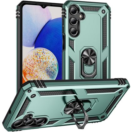 Mobigear Armor ring Samsung Galaxy A16 Hoesje Hardcase Backcover Shockproof met Ringhouder - Groen