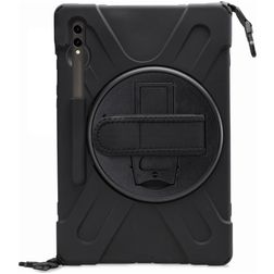 Xccess Survivor All-round Samsung Galaxy Tab S9 FE Plus Hoes Hard Kunststof,Siliconen Backcover + Schouderband + Standaard - Zwart