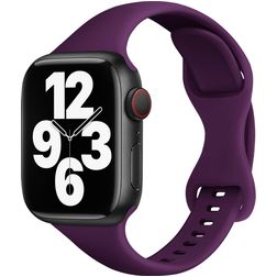 Mobigear Sport Slim Siliconen Apple Watch Bandje Druksluiting - 42/41/40/38 mm - Paars