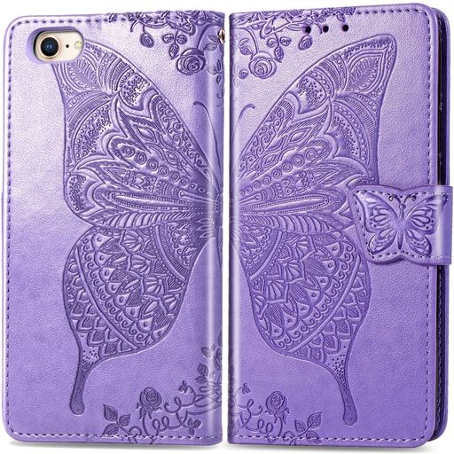 Mobigear Butterfly iPhone 7 Hoesje Bookcase Portemonnee - Paars