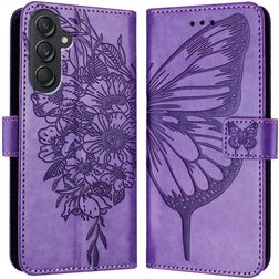 Mobigear Butterfly Samsung Galaxy M55 Hoesje Bookcase Portemonnee - Paars