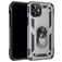 Mobigear Armor Ring iPhone 12 Hoesje Hardcase Backcover Shockproof met Ringhouder - Zilver