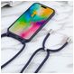 Mobigear Lanyard iPhone 16 Plus Siliconen Hoesje met koord - Donkerblauw
