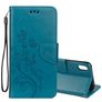 Mobigear Flowers iPhone XR Hoesje Bookcase Portemonnee - Turquoise
