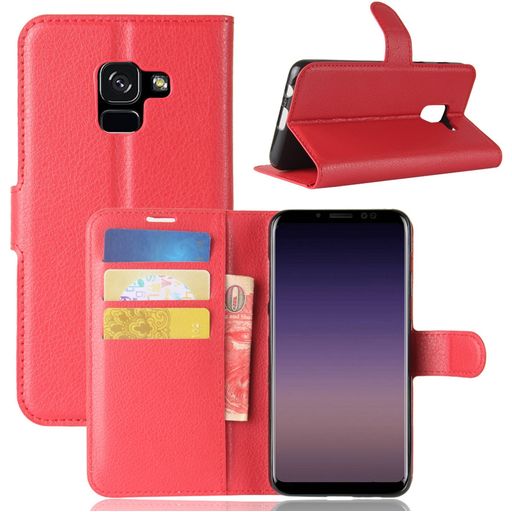 Mobigear Classic Samsung Galaxy A8 (2018) Hoesje Bookcase Portemonnee - Rood