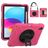 Mobigear SureGrip iPad 11 (2025) Hoes Hard Kunststof,Siliconen Backcover + Stylus Houder + Schouderband + Standaard - Roze