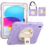 Mobigear SureGrip iPad 11 (2025) Hoes Hard Kunststof,Siliconen Backcover + Stylus Houder + Schouderband + Standaard - Paars