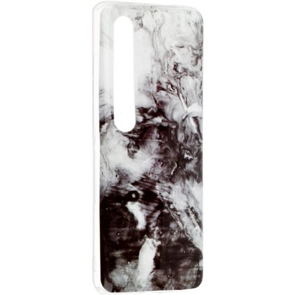 Mobigear Marble Xiaomi Mi 10 Hoesje Flexibel TPU Backcover - Zwart / Wit