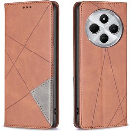 Mobigear Rhombus Slim Xiaomi Redmi 14C Hoesje Bookcase - Bruin