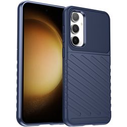 Mobigear Groove Samsung Galaxy S23 FE Hoesje Flexibel TPU Backcover - Blauw