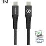 Mobilize Strong Nylon USB-C naar USB-C Kabel 1 m - Zwart