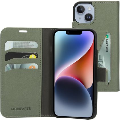 Mobiparts Classic Wallet iPhone 14 Hoesje Bookcase Portemonnee - Stone Green