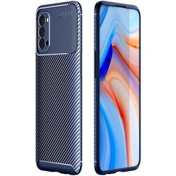 Mobigear Racing OPPO Reno 4 Hoesje Flexibel TPU Backcover - Blauw