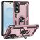 Mobigear Armor Ring Samsung Galaxy S25 Edge Hoesje Hardcase Backcover Shockproof met Ringhouder - Roségoud
