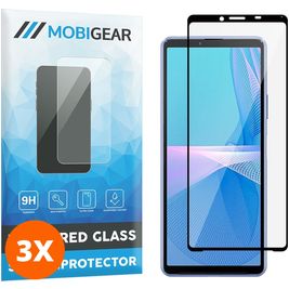 Mobigear Premium Sony Xperia 10 III Glazen Screenprotector - Case Friendly - Zwart (3-Pack)