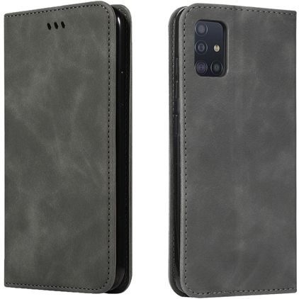 Mobigear Retro Slim Samsung Galaxy A51 Hoesje Bookcase - Grijs