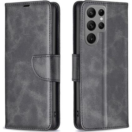 Mobigear Excellent Samsung Galaxy S23 Ultra Hoesje Bookcase Portemonnee - Zwart