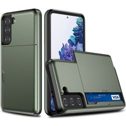 Mobigear Brushed Credit Card Slot Case Dark Green Samsung Galaxy S21