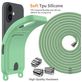 Mobigear Lanyard Card iPhone 17 Siliconen Hoesje met koord en Pasjeshouder - Groen