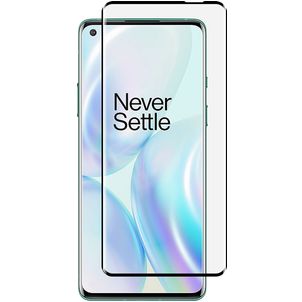 Mobigear Curved OnePlus 8 Glazen Screenprotector - Case Friendly - Zwart