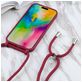 Mobigear Lanyard iPhone 16 Pro Siliconen Hoesje met koord - Rood