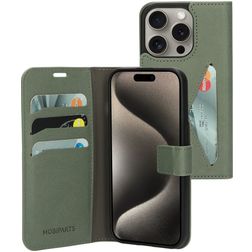 Mobiparts Classic Wallet iPhone 15 Pro Hoesje Bookcase Portemonnee - Stone Green