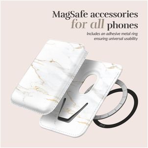 MIO Pasjeshouder - 3 Pasjes - MagSafe Compatible - White Marble