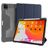 Mutural Tri-Fold Tough iPad Pro 12.9 Inch (2022) Hoes Bookcase + Stylus Houder - Zwart / Marineblauw