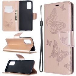 Mobigear Butterfly Samsung Galaxy S20 Plus Hoesje Bookcase Portemonnee - Roségoud