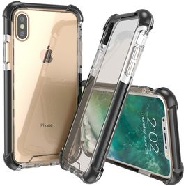 Mobigear Crystal iPhone X Hoesje Hardcase Backcover - Zwart / Transparant