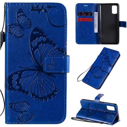 Mobigear Butterfly Samsung Galaxy A41 Hoesje Bookcase Portemonnee - Blauw