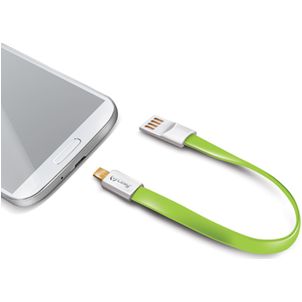 Celly Keychain USB-A naar Micro USB Kabel 0.2 Meter - Groen