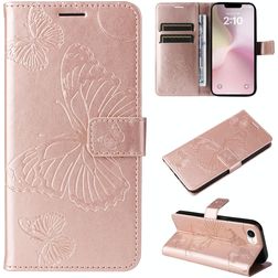 Mobigear Butterfly iPhone 17e Hoesje Bookcase Portemonnee - Roségoud