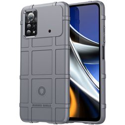 Mobigear Rugged Shield POCO X4 Pro 5G Hoesje Flexibel TPU Backcover Shockproof - Grijs