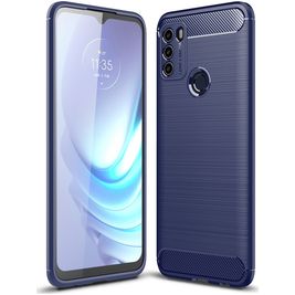Mobigear Brushed Motorola Moto G50 Hoesje Flexibel TPU Backcover - Blauw