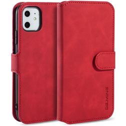Mobigear Retro iPhone 11 Hoesje Bookcase Portemonnee - Rood