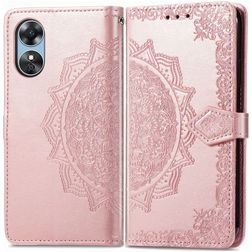 Mobigear Mandala OPPO A17 Hoesje Bookcase Portemonnee - Roségoud