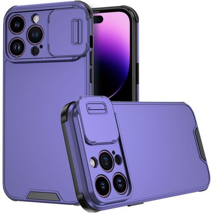 Mobigear Cam Slide iPhone 14 Pro Max Hoesje Hardcase Backcover met Camera Slider - Paars