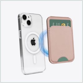 Valenta Card Wallet Stand Pasjeshouder - 3 Pasjes - MagSafe Compatible - Metallic Rose